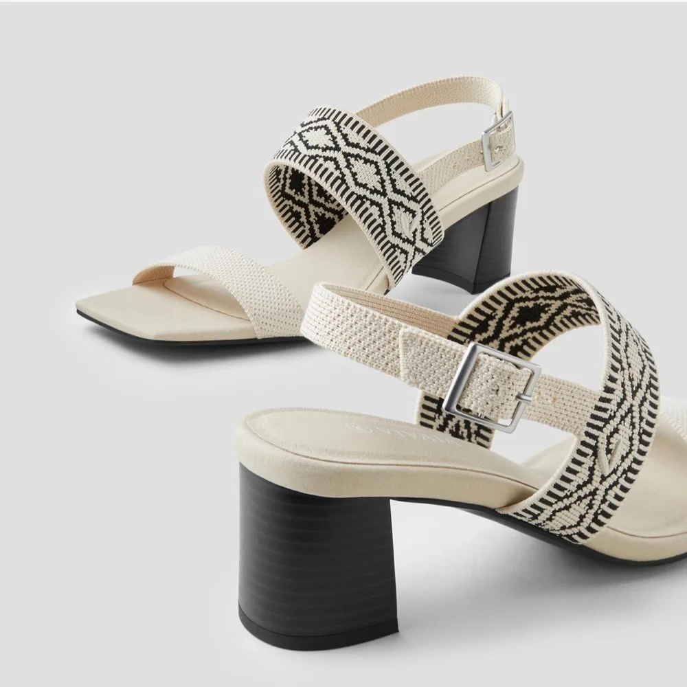 Vivaia Square-Toe Block Heel Sandals (Luna) size 41/9.5